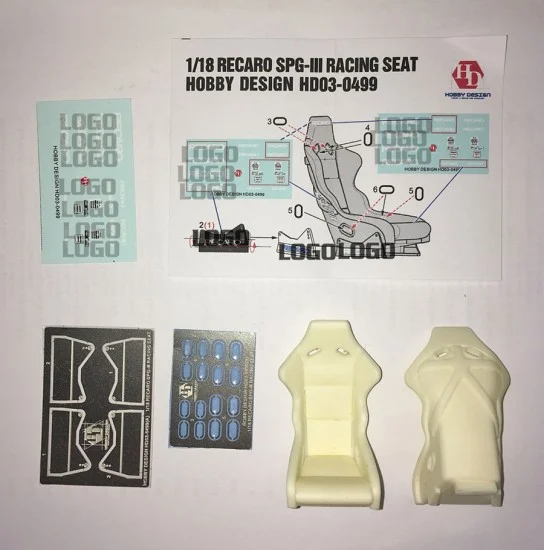 Hobby Design HD03-0499 1/18 Recaro SPG-III Racing Seats (Resin+PE+Decals)