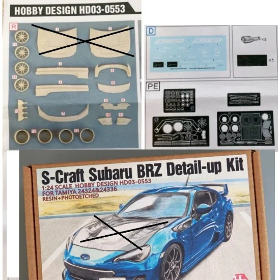 Hobby Design HD03-0553-SP 1/24 S-Craft Subaru BRZ Detail set for Tamiya kits (car hood not included)