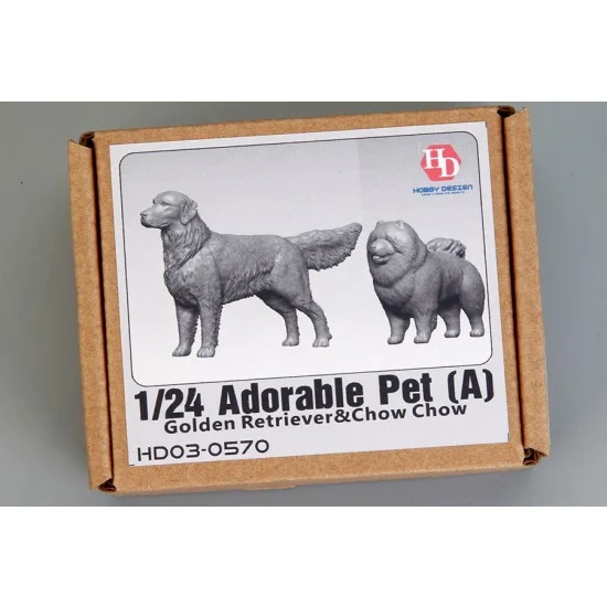 Hobby Design HD03-0570 1/24 Adorable Pet (Golden Retriever & Chow Chow)