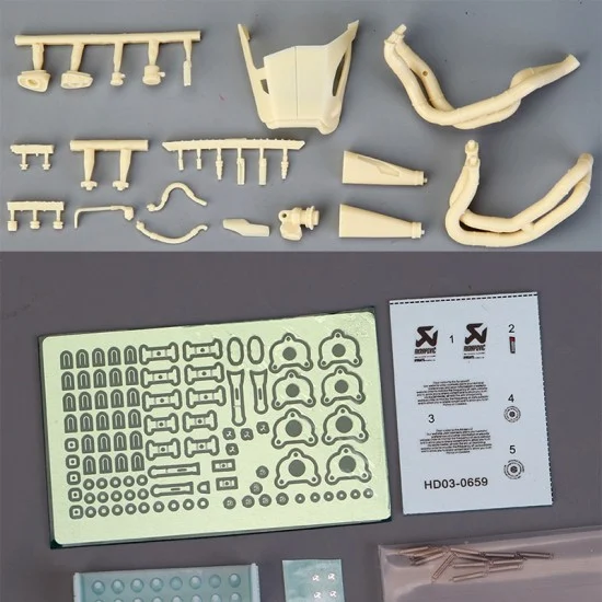 Hobby Design HD03-0659 1/12 Ducati Superleggera V4 Exhaust Pipe Detail-up Parts for Tamiya #14140