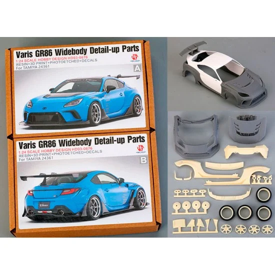 Hobby Design HD03-0676 1/24 Varis GR86 Widebody Detail-up Parts for Tamiya kit #24361