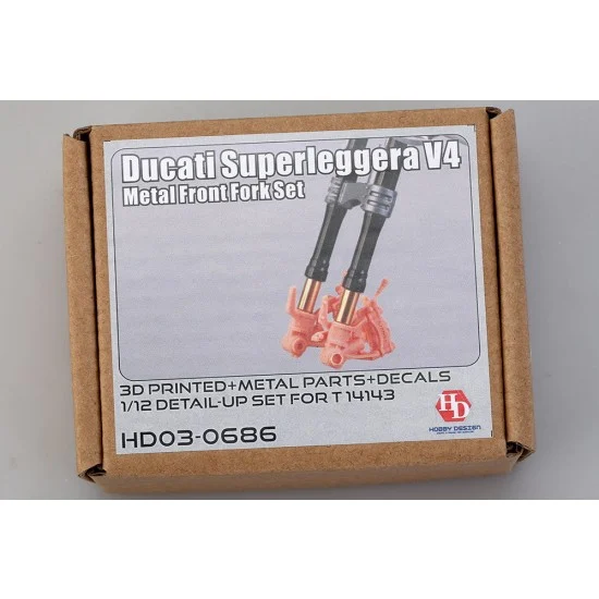 Hobby Design HD03-0686 1/12 Ducati Superleggera V4 Metal Front Fork Set for Tamiya #14143