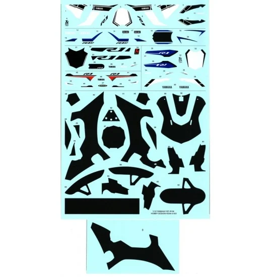 Hobby Design HD04-0163 1/12 Yamaha YZF-R1M Detail-up Set for Tamiya kit #14133