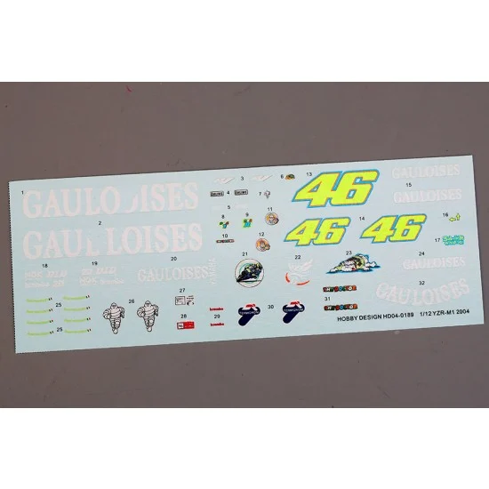 Hobby Design HD04-0189 1/12 YZR-M1 2004 Decal