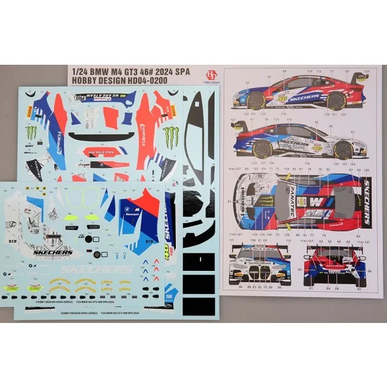 Hobby Design HD04-0200 1/24 BMW M4 GT3 46# 2024 SPA Decal