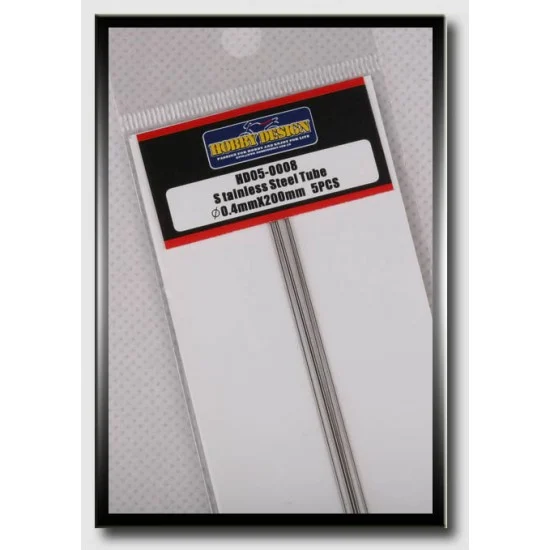 Hobby Design HD05-0008 Stainless Steel Tube (Diameter: 0.4mm, Length: 20cm)