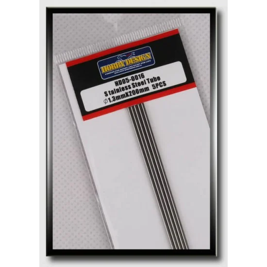 Hobby Design HD05-0016 Stainless Steel Tube (Diameter: 1.3mm, Length: 20cm)