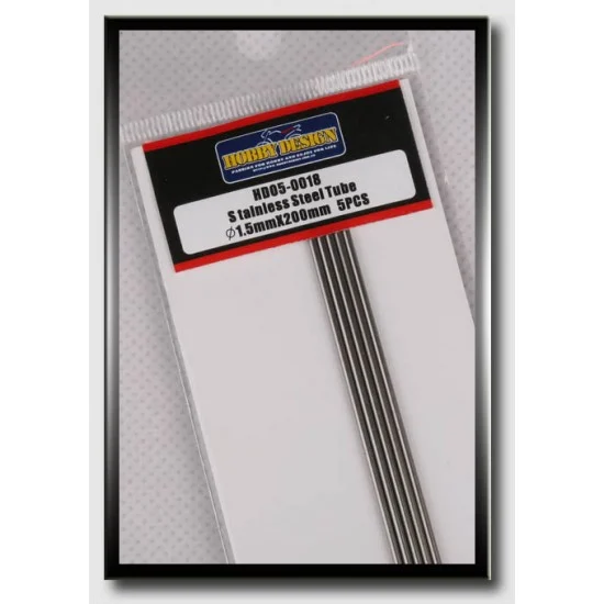 Hobby Design HD05-0018 Stainless Steel Tube (Diameter: 1.5mm, Length: 20cm)