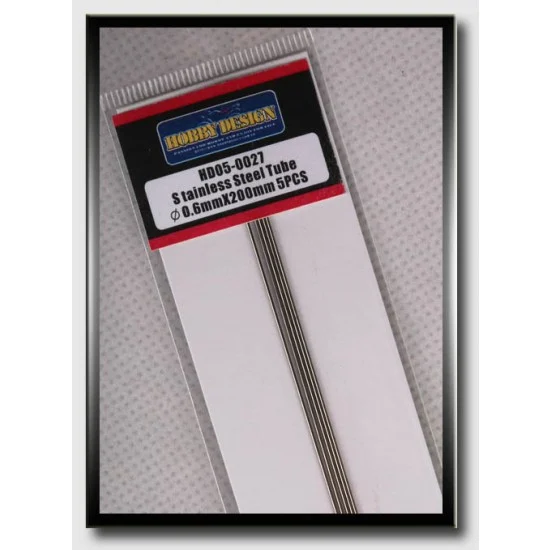 Hobby Design HD05-0027 Stainless Steel Tube (Diameter: 0.6mm, Length: 20cm)
