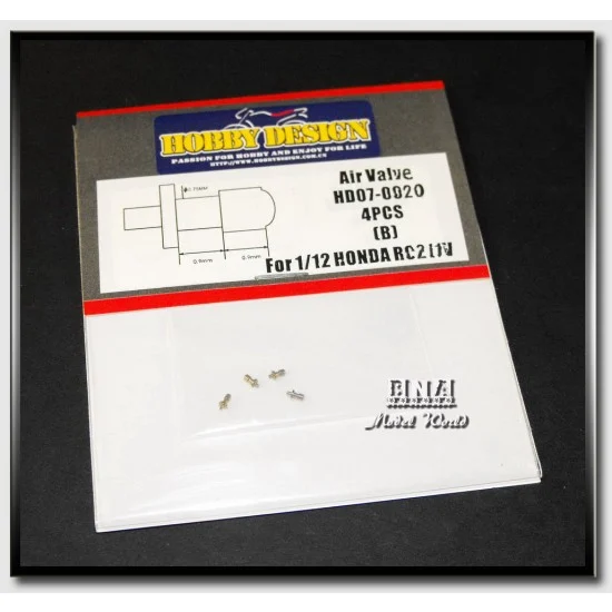 Hobby Design HD07-0020 Tyre Air Valve for 1/12 Honda RC211V (B) -4pcs