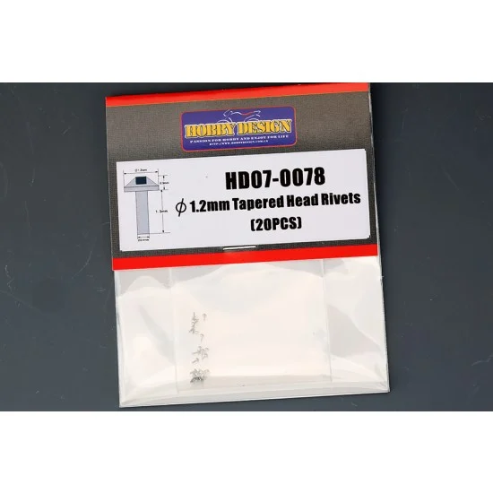 Hobby Design HD07-0078 1.2mm Tapered Head Rivets (20pcs)