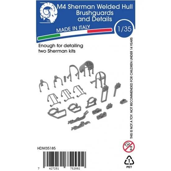 HD Models 35185 1/35 M4 Sherman Welded Hull Brushguards and Details - Military Vehicles & Tanks