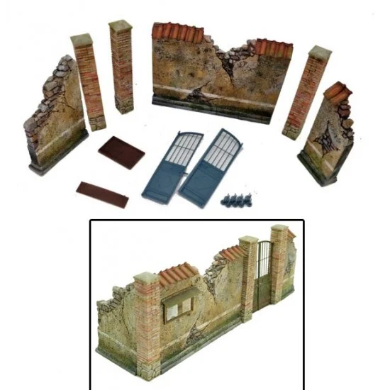 HD Models 35234 1/35 Italian Wall with Iron Gate - Scenics & Diorama