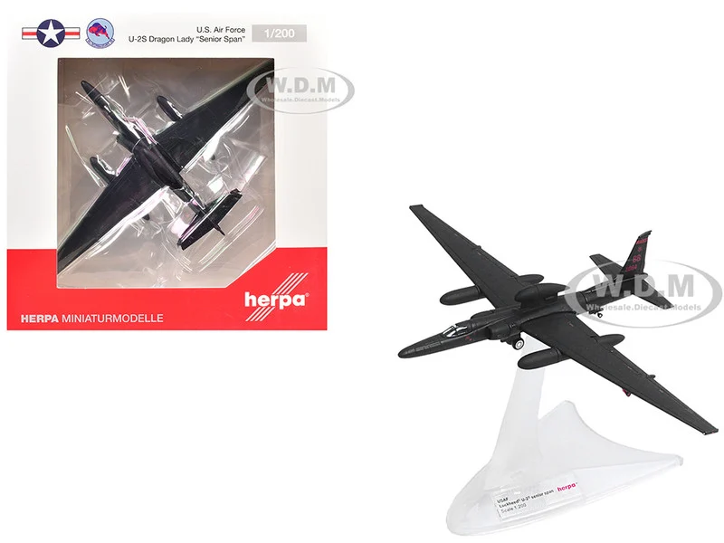 Lockheed U-2S Dragon Lady Aircraft "Senior Span, 99th Reconnaissance Squadron, 9th Reconnaissance Wing" (80-1084) United States Air Force 1/200 Diecast Model Airplane by Herpa