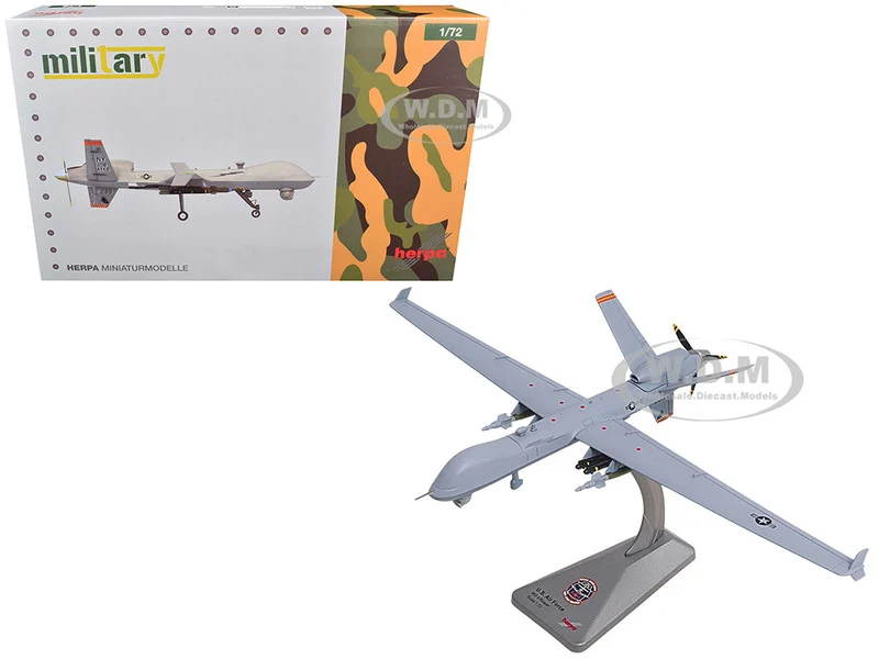 General Atomics MQ-9A Reaper Block 5 UAV "New York Air National Guard, 108th Attack Squadron, Hancock Field Air National Guard Base" United States Air Force "Military" Series 1/72 Diecast Model Airplane by Herpa