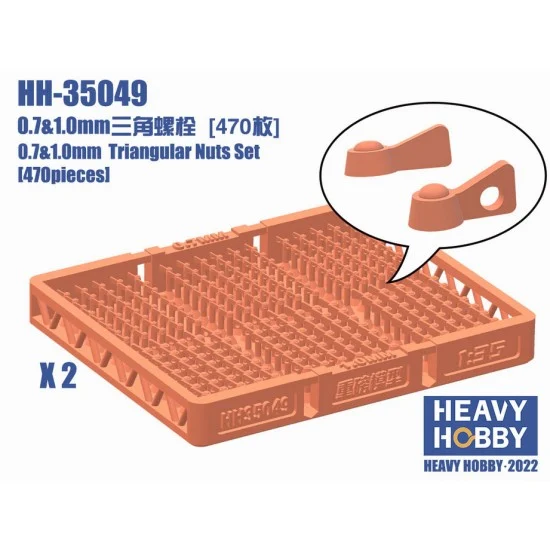 Heavy Hobby HH-35049 0.7&1.1mm Triangular Nuts Set B (470pcs)