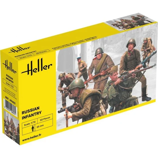 Heller 49603 1/72 Russian Infantry (50 figures, each height: 25mm) - Model Figures