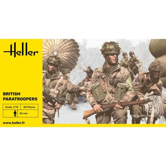 Heller 49623 1/72 British Paratroopers (50 figures, each height: 25mm) - Model Figures