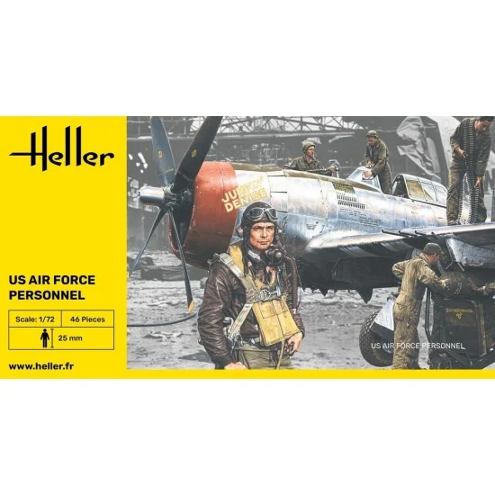 Heller 49648 1/72 US Air Force Personal (46 figures, each height: 25mm) - Model Figures