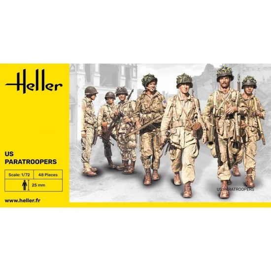 Heller 49651 1/72 US Paratroopers (48 figures, each height: 25mm) - Model Figures