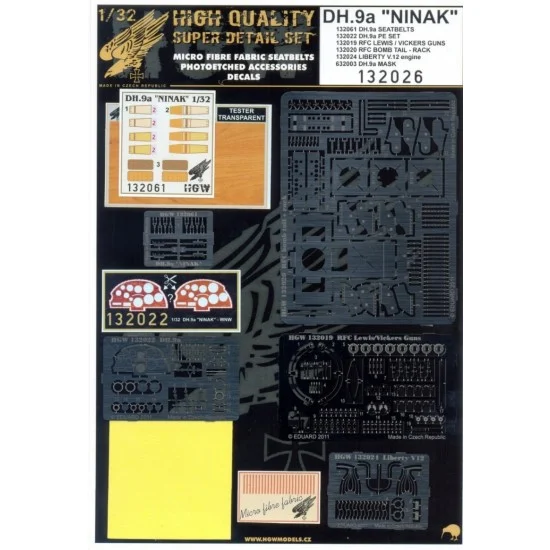 HGW 132026 1/32 DH.9a NINAK Super Detail Set for Wingnut Wings kit - Model Planes