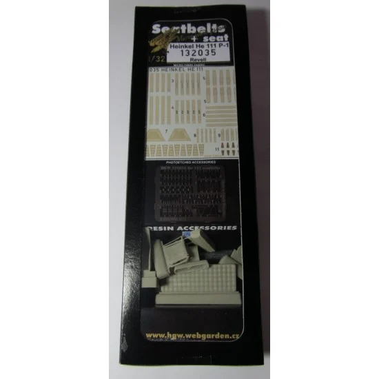 HGW 132035 1/32 Heinkel He 111P Seatbelts + Resin Seat for Revell kit - Model Planes