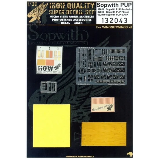 HGW 132043 1/32 Sopwith Pup Super Detail Set for Wingnut Wings kit - Model Planes
