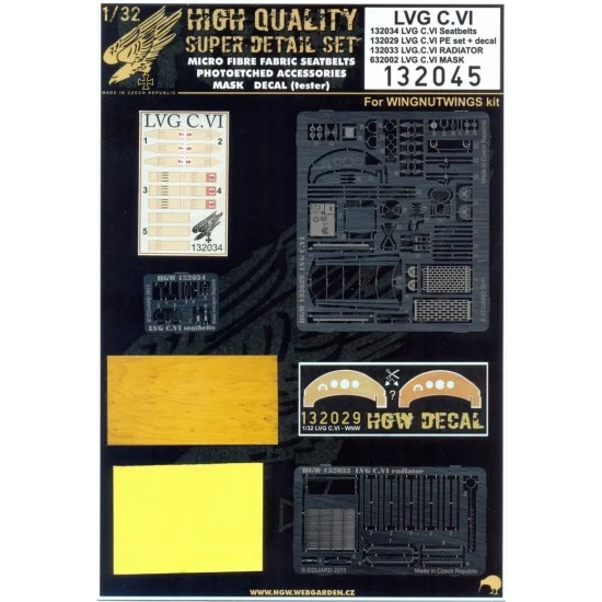 HGW 132045 1/32 LVG C.VI Super Detail Set for Wingnut Wings kit - Model Planes