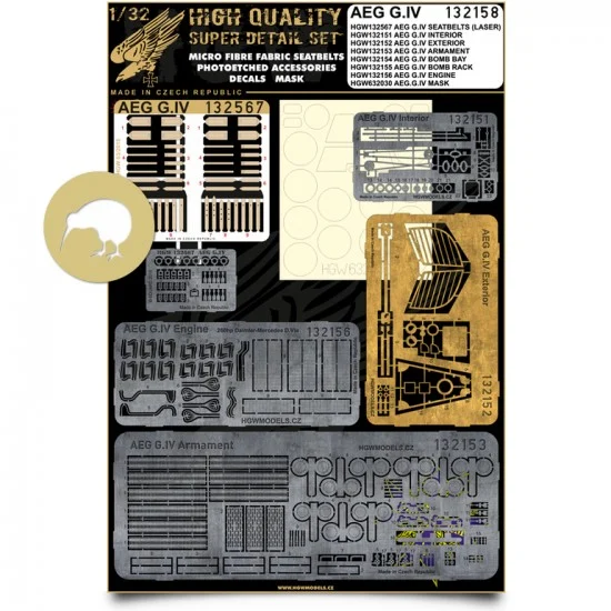 HGW 132158 1/32 AEG G.IV Super Detail Set for Wingnut Wings kit - Model Planes