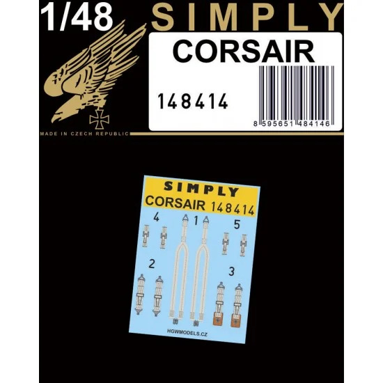HGW 148414 1/48 Vought F4U Corsair Seatbelts [Simply Edition] - Model Planes