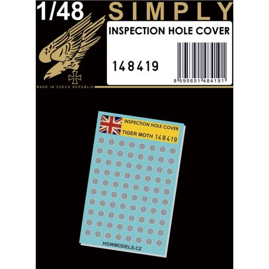 HGW 148419 1/48 Tiger Moth Inspection Hole Covers for Airfix kits [Simply Edition] - Model Planes