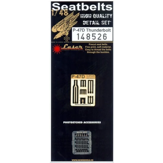 HGW 148526 1/48 Republic P-47D Thunderbolt Seatbelts (Laser Cut)