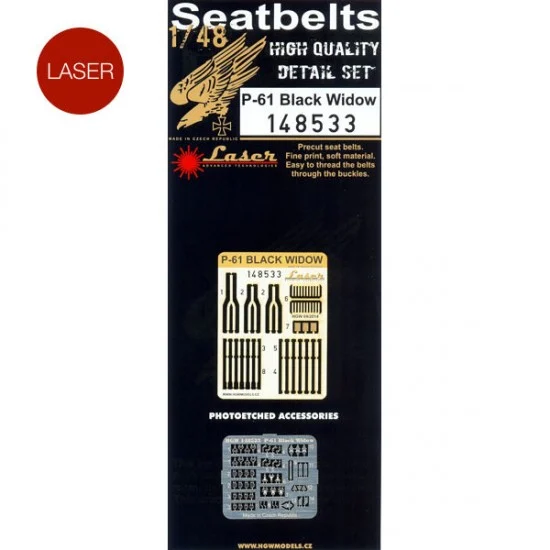 HGW 148533 1/48 P-61 Black Widow Harness/Seatbelts (Laser Cut)