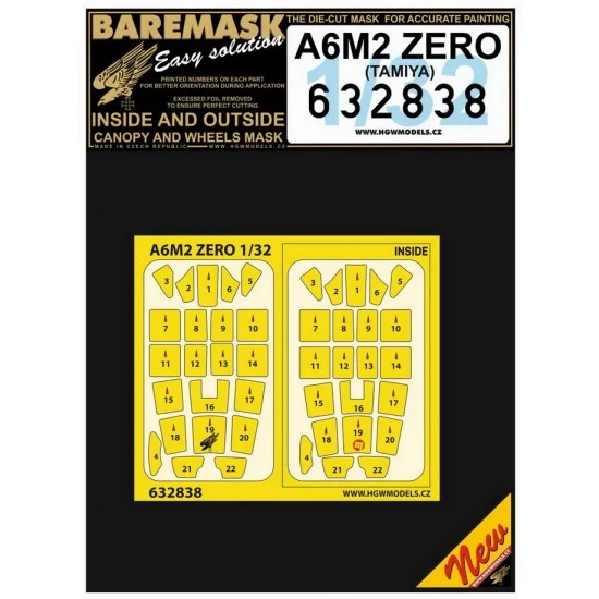 HGW 632838 1/32 A6M2 Zero Paint Masking for Tamiya kit - Model Planes