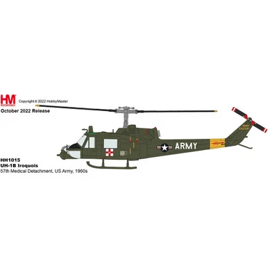 UH-1B Iroquois 1/72 Die Cast Model - HH1015 57th Medical Detachment, US Army, 1960s