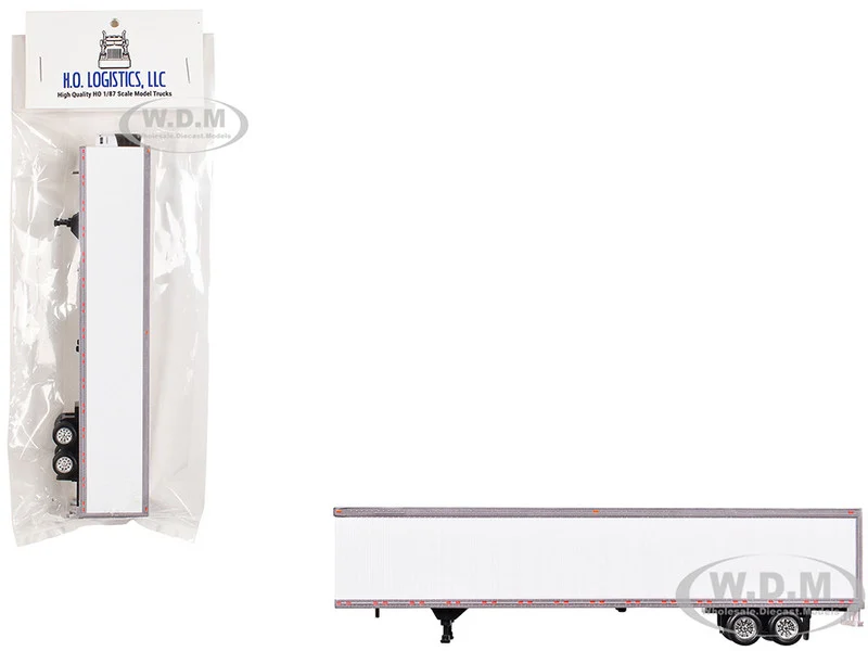 Box Trailer with Reefer White 1/87 (HO) Plastic Model by HO Logistics - Accessories