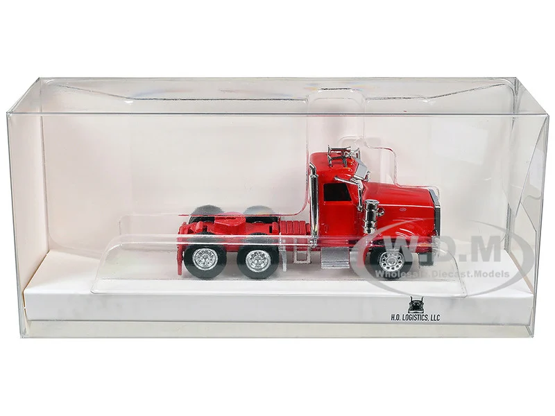 Peterbilt 367 Day Cab Red 1/87 (HO) Plastic Model Car by HO Logistics - Peterbilt Models