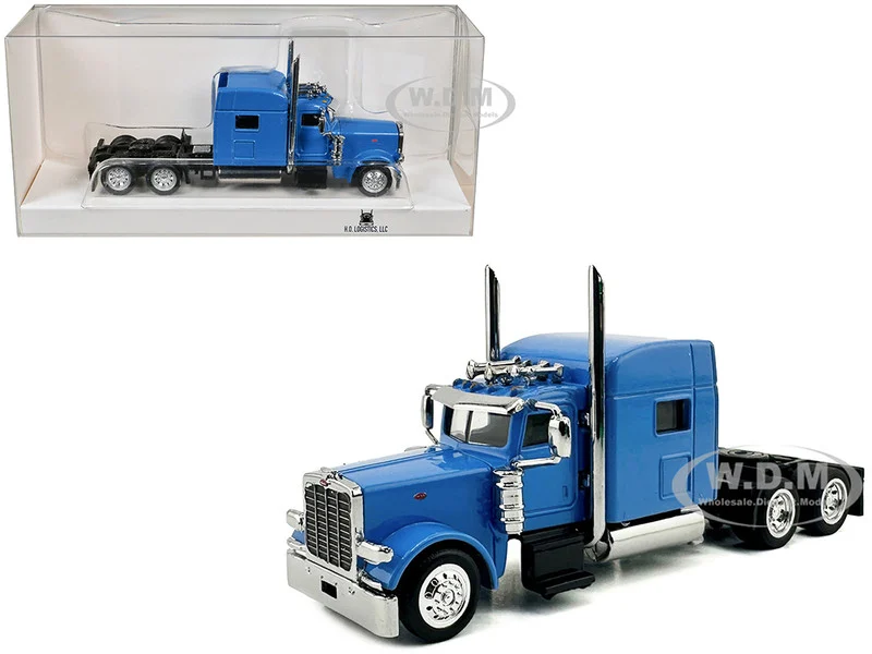 Peterbilt 389 Truck Tractor with Sleeper Cab Baby Blue 1/87 (HO) Plastic Model Car by HO Logistics - Peterbilt Models