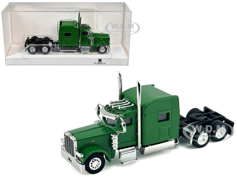 Peterbilt 389 Truck Tractor with Sleeper Cab Green 1/87 (HO) Plastic Model Car by HO Logistics - Peterbilt Models