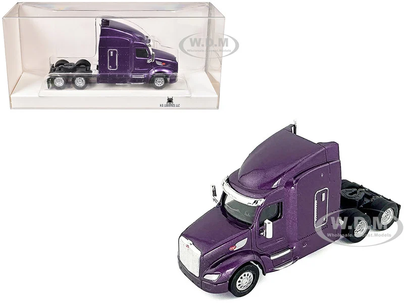 Peterbilt 579 Sleeper Cab Purple Metallic 1/87 (HO) Plastic Model Car by HO Logistics - Peterbilt Models