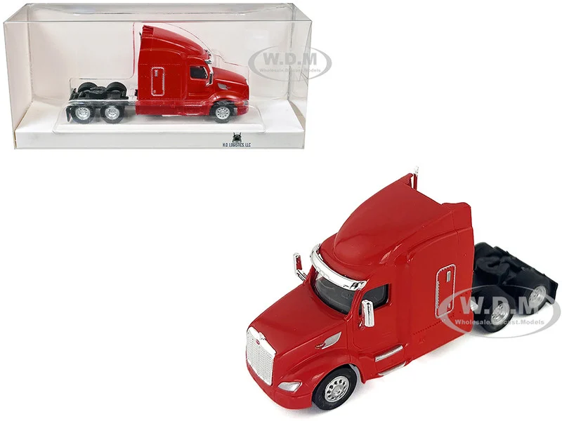 Peterbilt 579 Sleeper Cab Red 1/87 (HO) Plastic Model Car by HO Logistics - Peterbilt Models