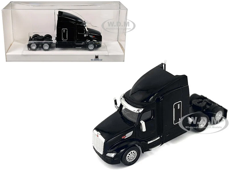 Peterbilt 579 Sleeper Cab Black 1/87 (HO) Plastic Model Car by HO Logistics - Peterbilt Models