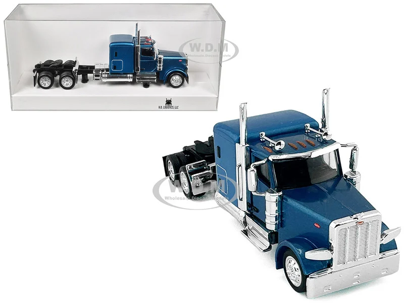 Peterbilt 589 Truck with 72 Inch Sleeper Blue Metallic 1/87 (HO) Plastic Model Car by HO Logistics - Peterbilt Models