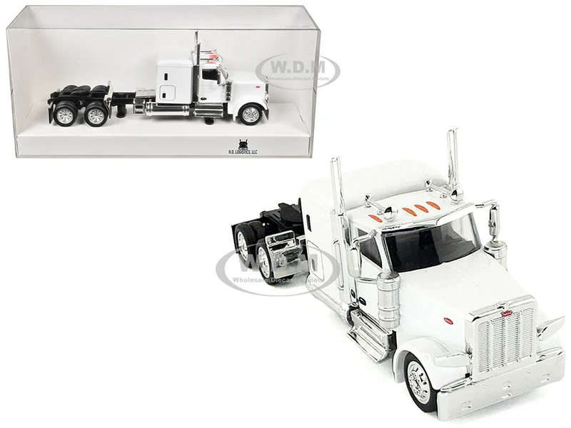 Peterbilt 589 Truck with 72 Inch Sleeper White 1/87 (HO) Plastic Model Car by HO Logistics - Peterbilt Models
