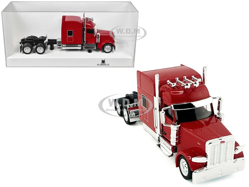 Peterbilt 589 with Stand Up Sleeper Cab Red 1/87 (HO) Plastic Model Car by HO Logistics - Peterbilt Models