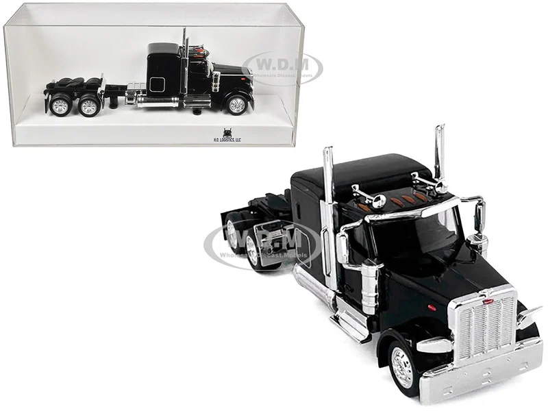 Peterbilt 589 Truck with 72 Inch Sleeper Black 1/87 (HO) Plastic Model Car by HO Logistics - Peterbilt Models