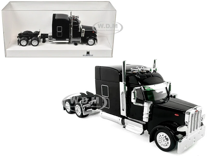 Peterbilt 589 with Stand Up Sleeper Cab Black 1/87 (HO) Plastic Model Car by HO Logistics - Peterbilt Models