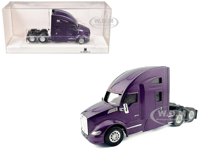 Kenworth T680 Sleeper Cab Purple Metallic 1/87 (HO) Plastic Model Car by HO Logistics - Kenworth Models