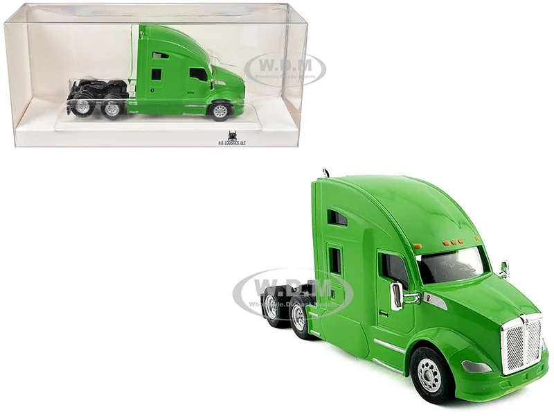 Kenworth T680 Sleeper Cab Lime Green 1/87 (HO) Plastic Model Car by HO Logistics - Kenworth Models
