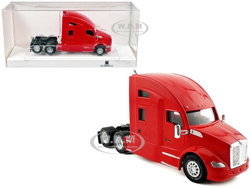Kenworth T680 Sleeper Cab Red 1/87 (HO) Plastic Model Car by HO Logistics - Kenworth Models